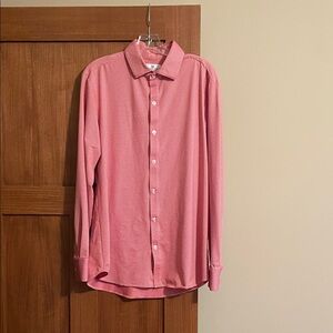 Mizzen+Main Men's Red and White Checkered Button-Down Shirt